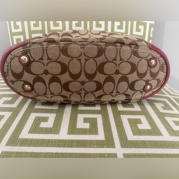 SOLD! COACH VINTAGE Signature Kaki Leather Tote & Accordion Coated Canvas Wallet - Picture 15 of 16